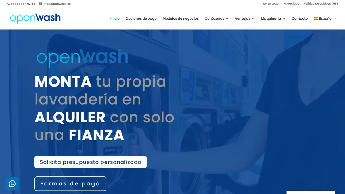 Franquicia Open Wash - Lavanderías, Tintorerías y Limpieza - ZonaFranquicia