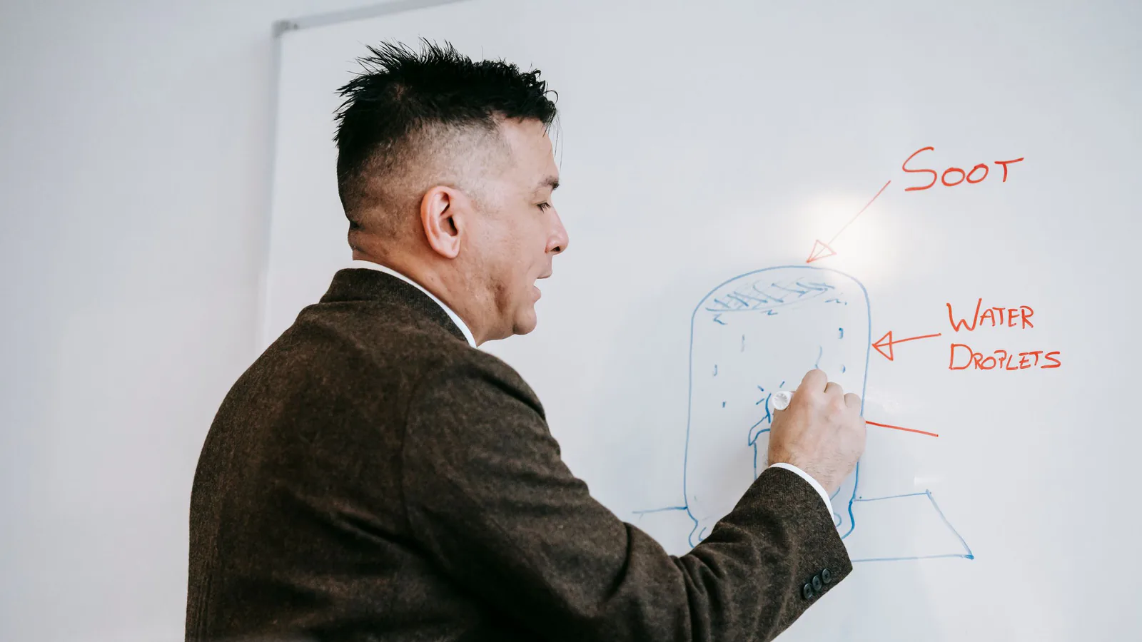Formación obligatoria en franquicia: ¿inversión o negocio oculto? | ZonaFranquicia Profesional explicando diagrama en pizarra blanca durante sesión educativa de negocios | ZonaFranquicia